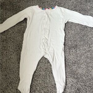 Magnetic Me White One Piece with Rainbow Trim